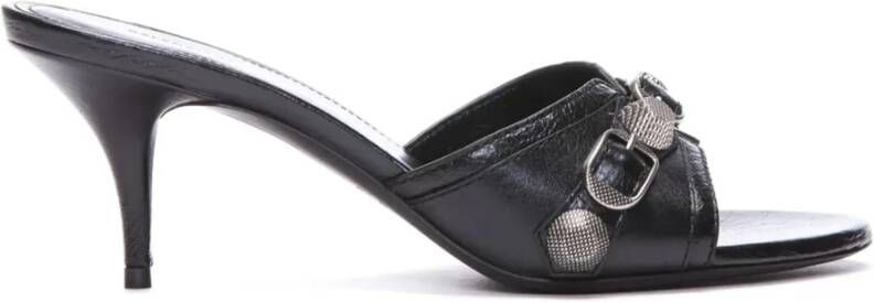 Balenciaga Leren sandalen met metalen hardware Black Dames