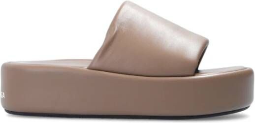 Balenciaga Leren slides 'Rise' Bruin Dames