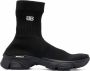 Balenciaga Logo Sneakers Zwart Rubberen Zool - Thumbnail 1