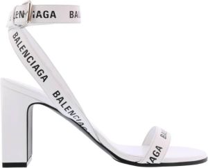 Balenciaga Logo tape open teen sandalen Wit Dames