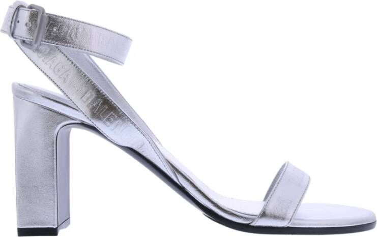 Balenciaga Metallic Finish Sandalen Grijs Dames