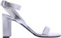 Balenciaga Dames Round Sandal Logo Metallic Gray Dames - Thumbnail 1