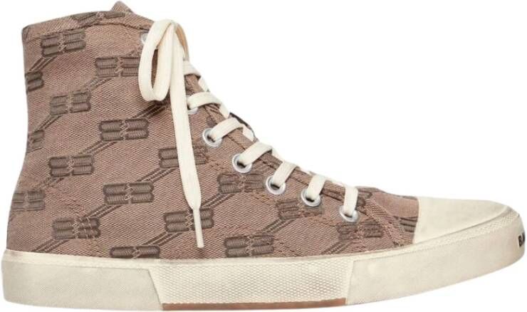 Balenciaga Monogram High Top Sneakers Grijs Bruin