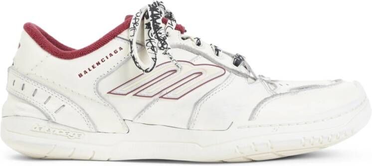 Balenciaga Off White Rode Leren Sneakers