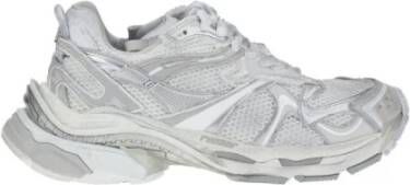 Balenciaga Platform Sole Woven Panel Lace-Up Sneakers