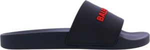 Balenciaga Pool Slide Rubber Bal Zwart Heren