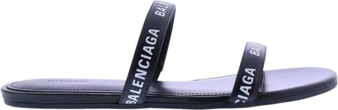 Balenciaga Dames Round Sandal Flat Smooth Calf Black Dames