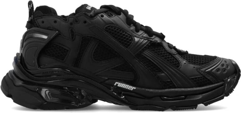 Balenciaga Zwarte Runner Sneakers Met Distressed Effect Black