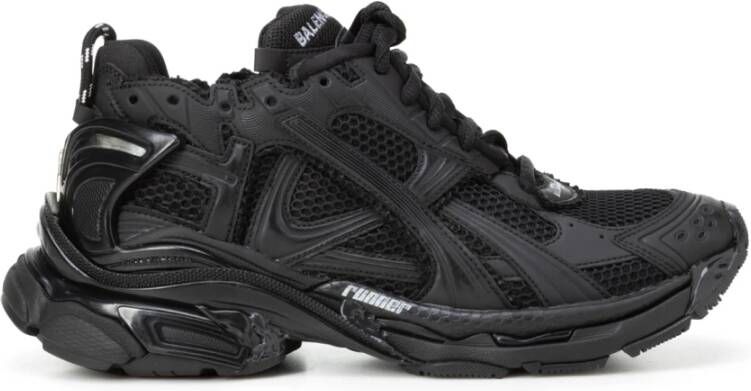 Balenciaga Zwarte sneakers met verbruikte effect Black Heren