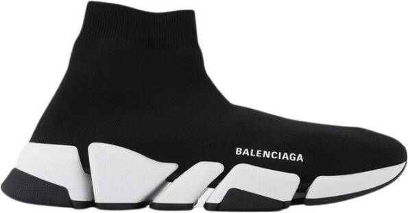 Balenciaga Zwart Witte Speed.2 Sok-Style Sneakers Black