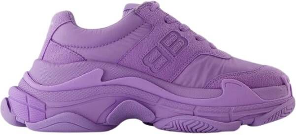 Balenciaga Paarse Stoffen Sneakers met Rubberen Zool Purple Dames