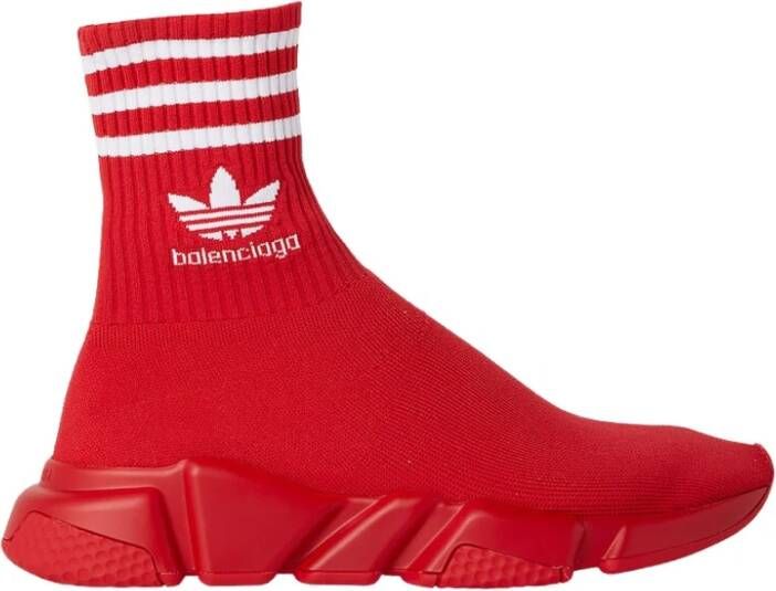 Balenciaga Speed Lt Adidas Sneakers Red Logo White Rood Dames