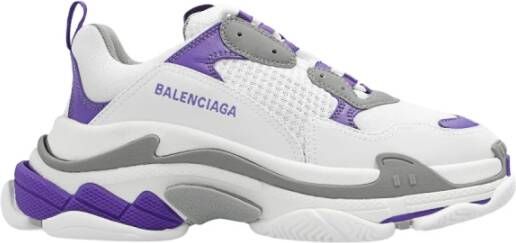 Balenciaga Witte Paarse Sportschoenen Triple S Stijl Wit Dames