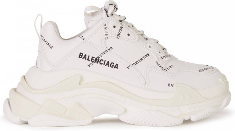 Balenciaga Allover Logo Triple S Sneaker White Dames