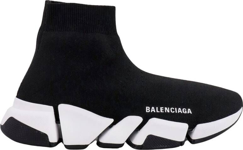 Balenciaga Zwart Witte Speed.2 Sok-Style Sneakers Black