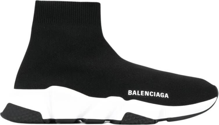 Balenciaga Zwart Witte Speed.2 Sok-Style Sneakers Black
