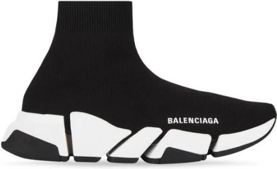 Balenciaga Zwart Witte Speed.2 Sok-Style Sneakers Black