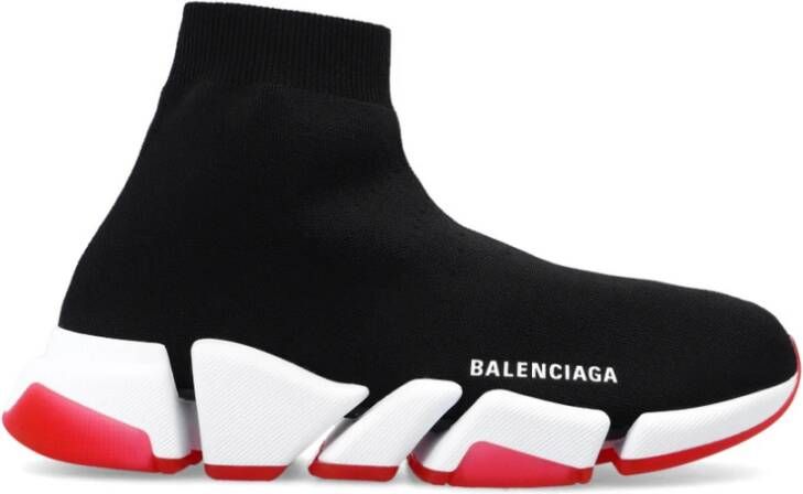Balenciaga Snelheid 2.0 Duidelijke enige gerecyclede gebreide trainers Black Dames