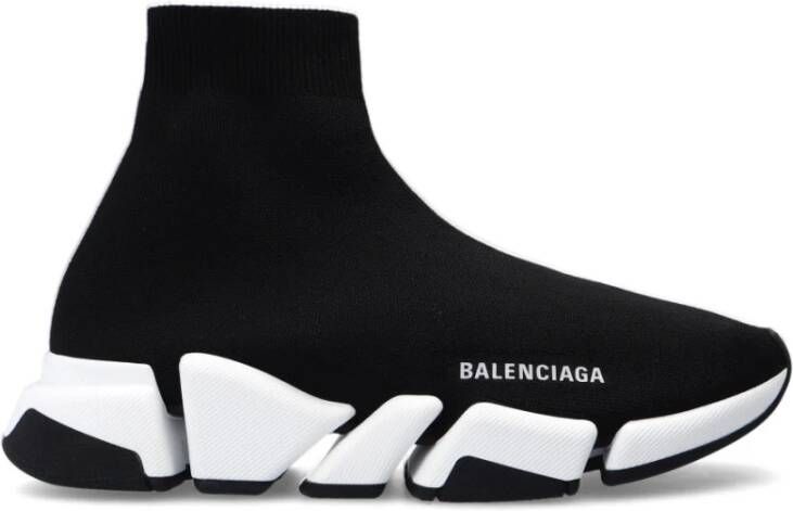 Balenciaga Zwarte Witte Speed 2.0 Sneaker voor Heren Black Heren