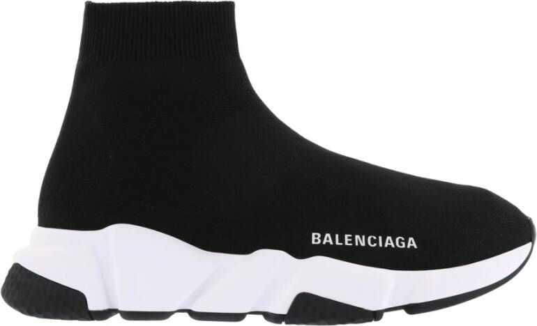 Balenciaga Zwart Witte Speed.2 Sok-Style Sneakers Black