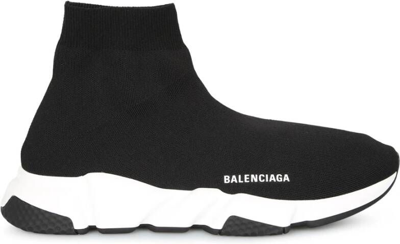 Balenciaga Zwart Witte Speed.2 Sok-Style Sneakers Black