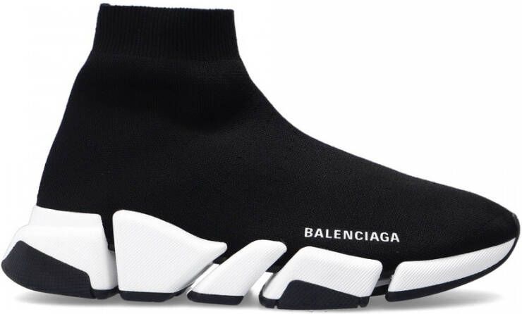 Balenciaga Gerecyclede Gebreide Sneaker met Bicolor Zool Zwart Dames