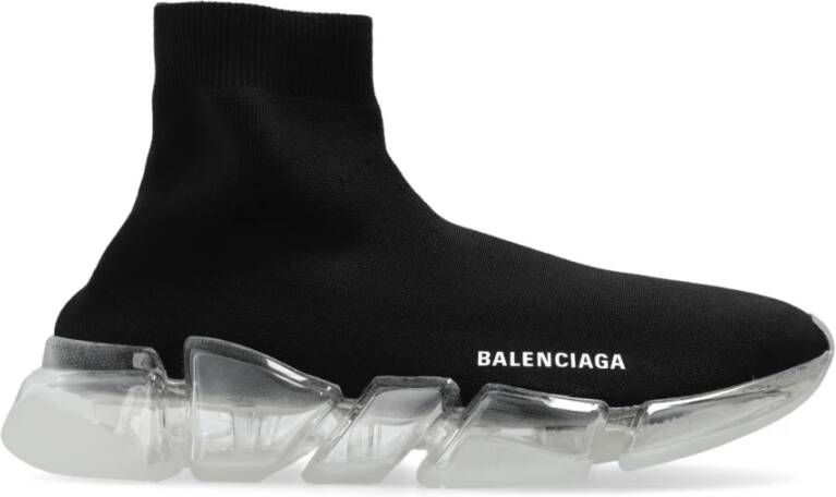 Balenciaga Zwarte Gebreide Slip-On Sneakers Black Dames