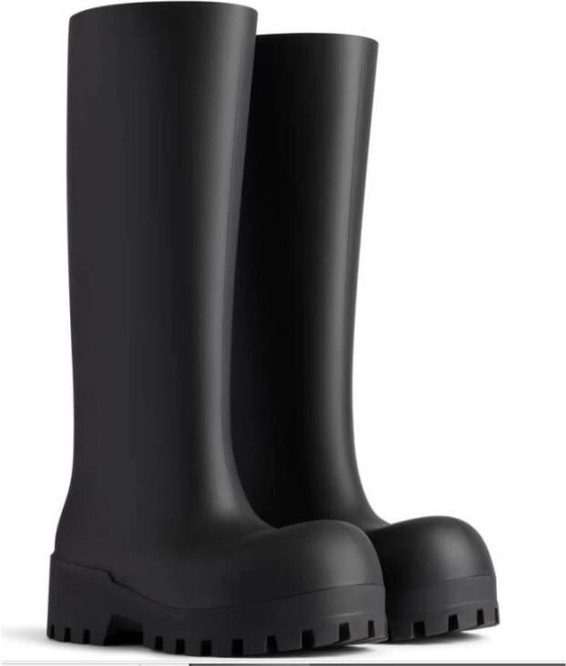 Balenciaga Stoere Rubberen Regenlaarzen Black Dames