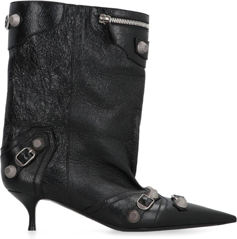 Balenciaga Studded Leren Enkellaarzen Black Dames