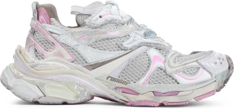 Balenciaga Taupe Roze Mesh Veterschoenen