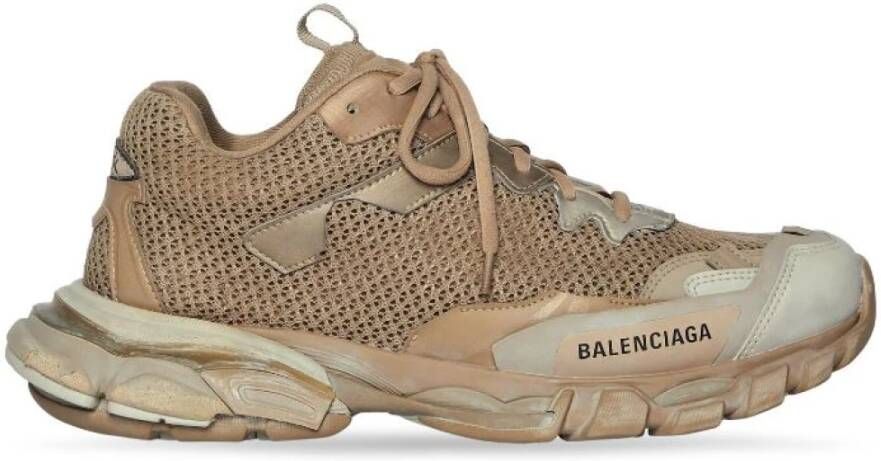 Balenciaga Track.3 Sneaker Edgy Stijl Mesh en Nylon Unieke Look Beige Dames