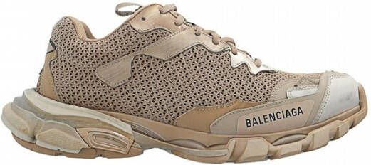 Balenciaga Track.3 Sneaker Edgy Stijl Mesh en Nylon Unieke Look Beige Dames