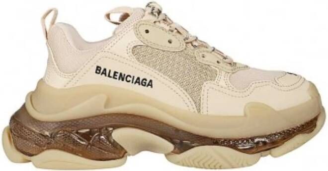 Balenciaga Triple S Clear Sole Sneakers Beige Dames