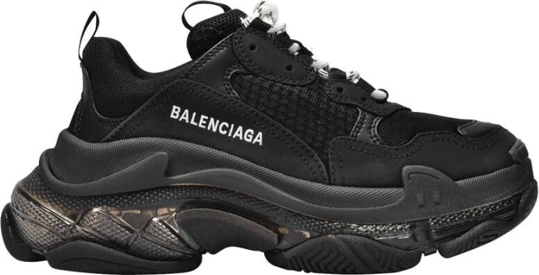 Balenciaga Triple S Clear Sole Sportschoenen Zwart Dames