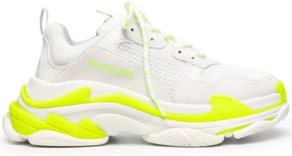 Balenciaga Triple S Sneakers Wit Fluo Geel