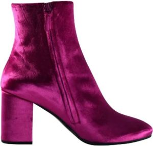 Balenciaga Velvet Booties met Grote Bedekte Hak Roze Dames