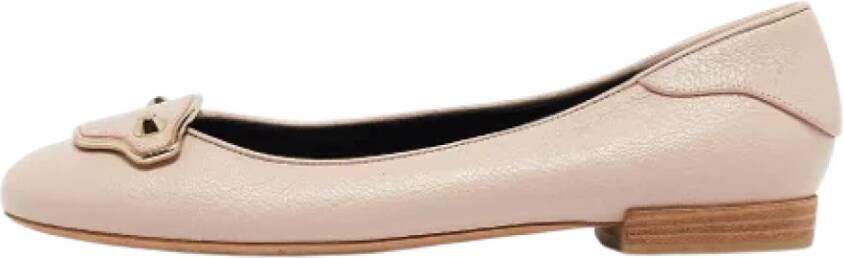 Balenciaga Vintage Pre-owned Leather flats Beige Dames