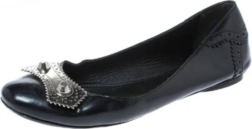 Balenciaga Vintage Pre-owned Leather flats Black Dames