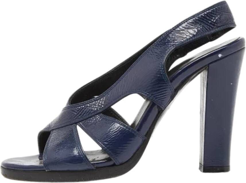 Balenciaga Vintage Pre-owned Leather sandals Blue Dames