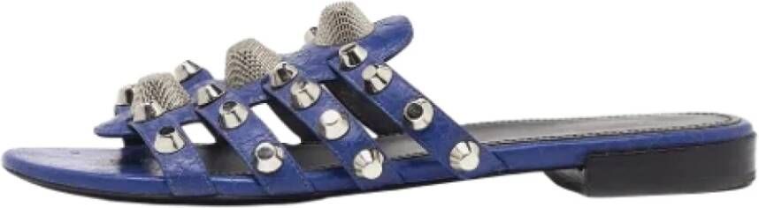 Balenciaga Vintage Pre-owned Leather sandals Blue Dames