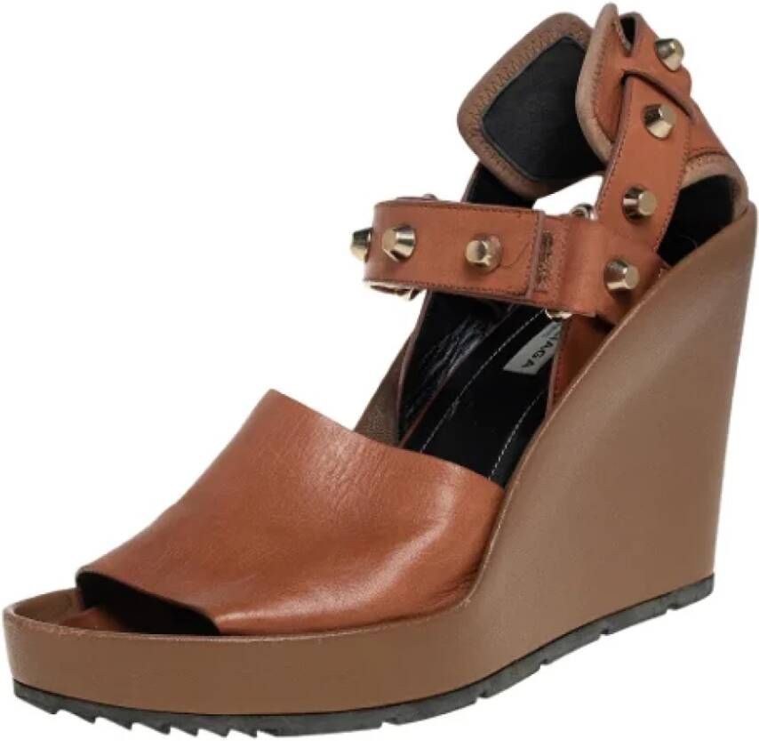 Balenciaga Vintage Pre-owned Leather sandals Brown Dames