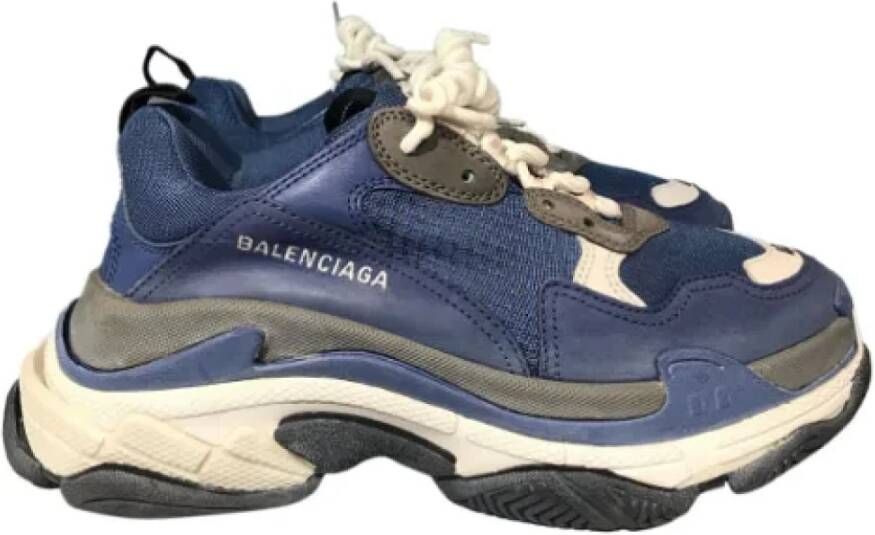 Balenciaga Vintage Pre-owned Leather sneakers Blue Dames