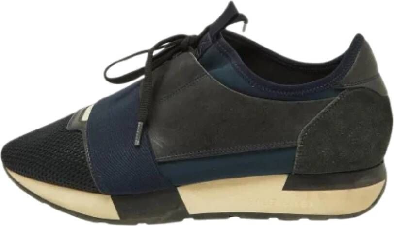 Balenciaga Vintage Pre-owned Leather sneakers Blue Dames