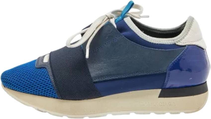 Balenciaga Vintage Pre-owned Leather sneakers Blue Dames