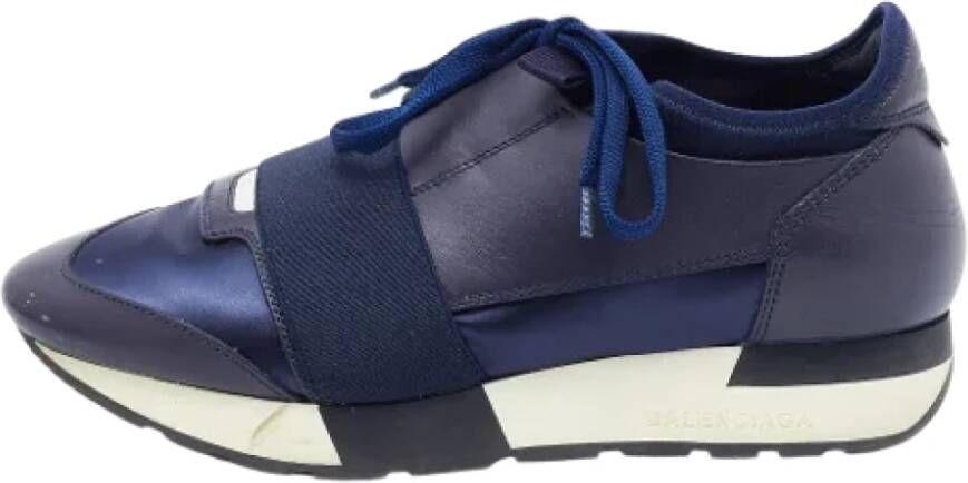 Balenciaga Vintage Pre-owned Leather sneakers Blue Dames