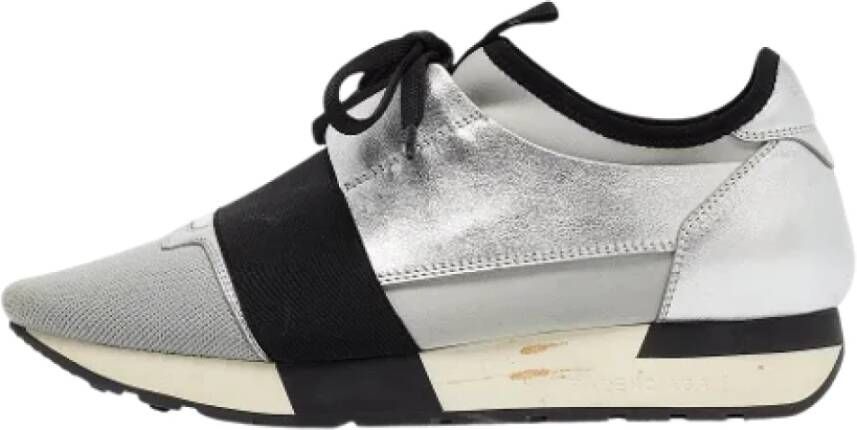 Balenciaga Vintage Pre-owned Leather sneakers Gray Dames