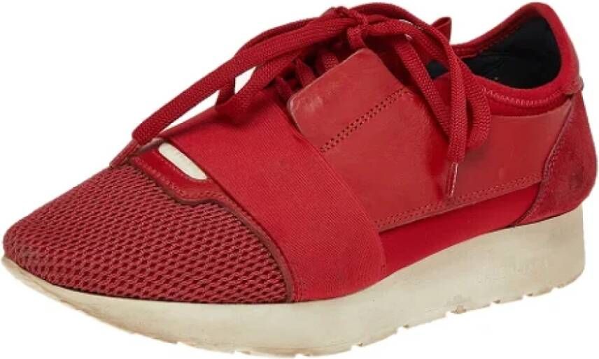 Balenciaga Vintage Pre-owned Leather sneakers Red Dames