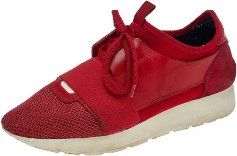 Balenciaga Vintage Pre-owned Leather sneakers Red Dames