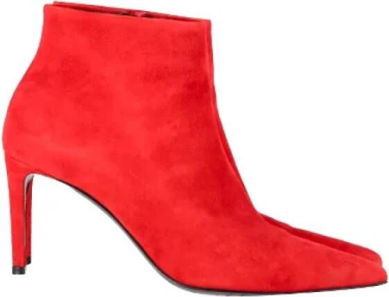 Balenciaga Vintage Pre-owned Suede boots Red Dames