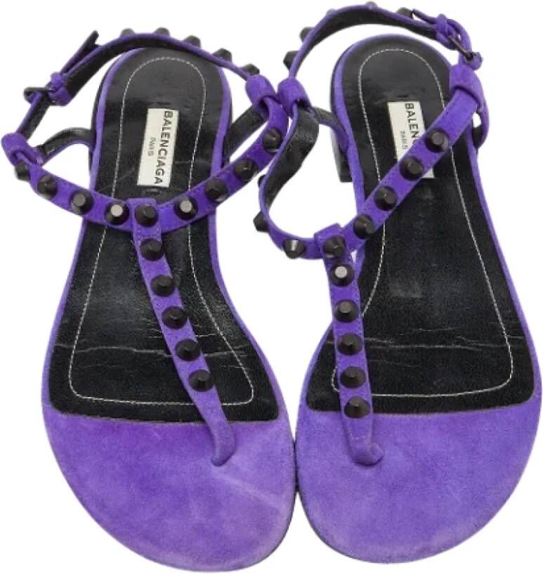 Balenciaga Vintage Pre-owned Suede sandals Purple Dames